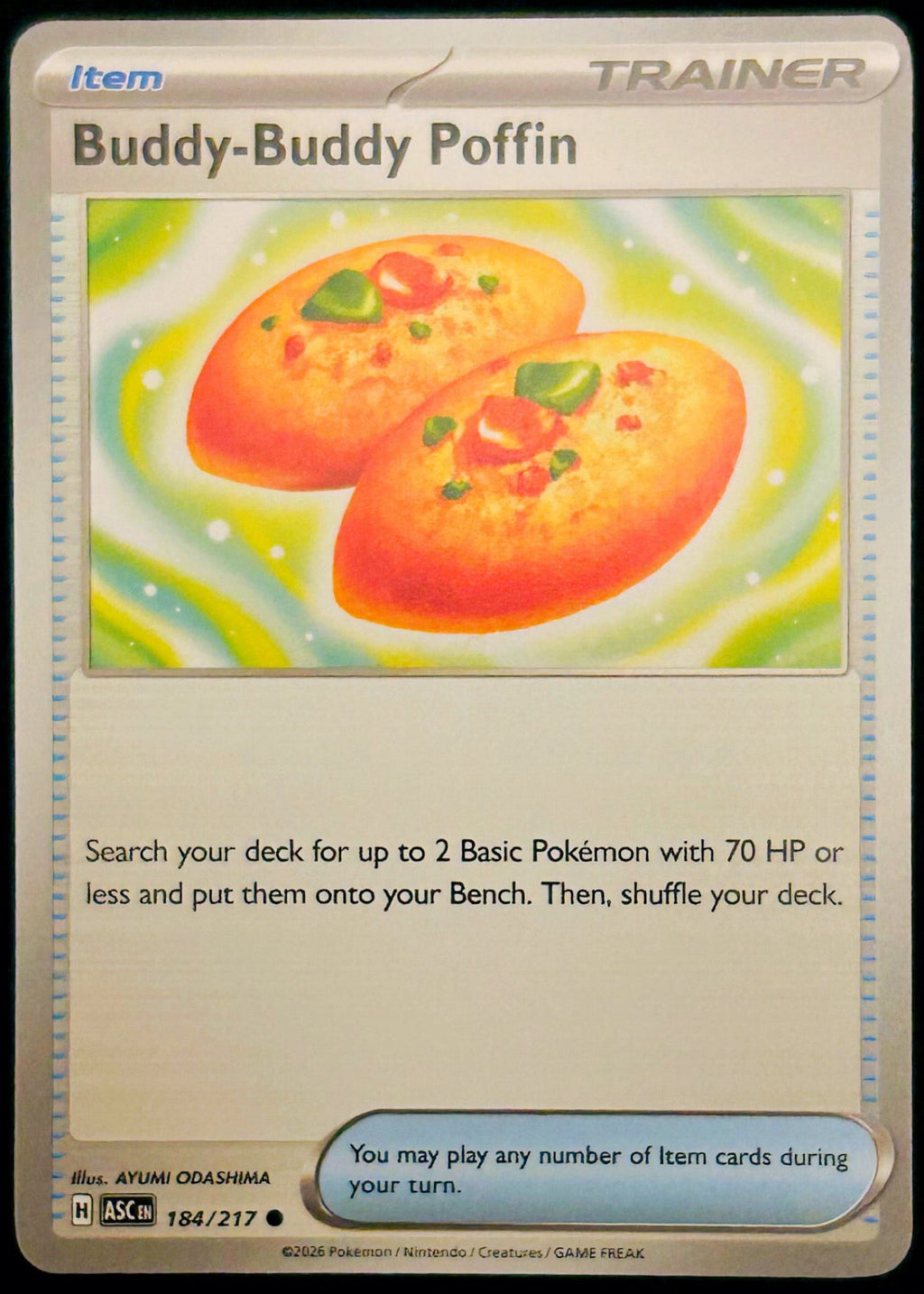 A Pokémon trading card Buddy-Buddy Poffin