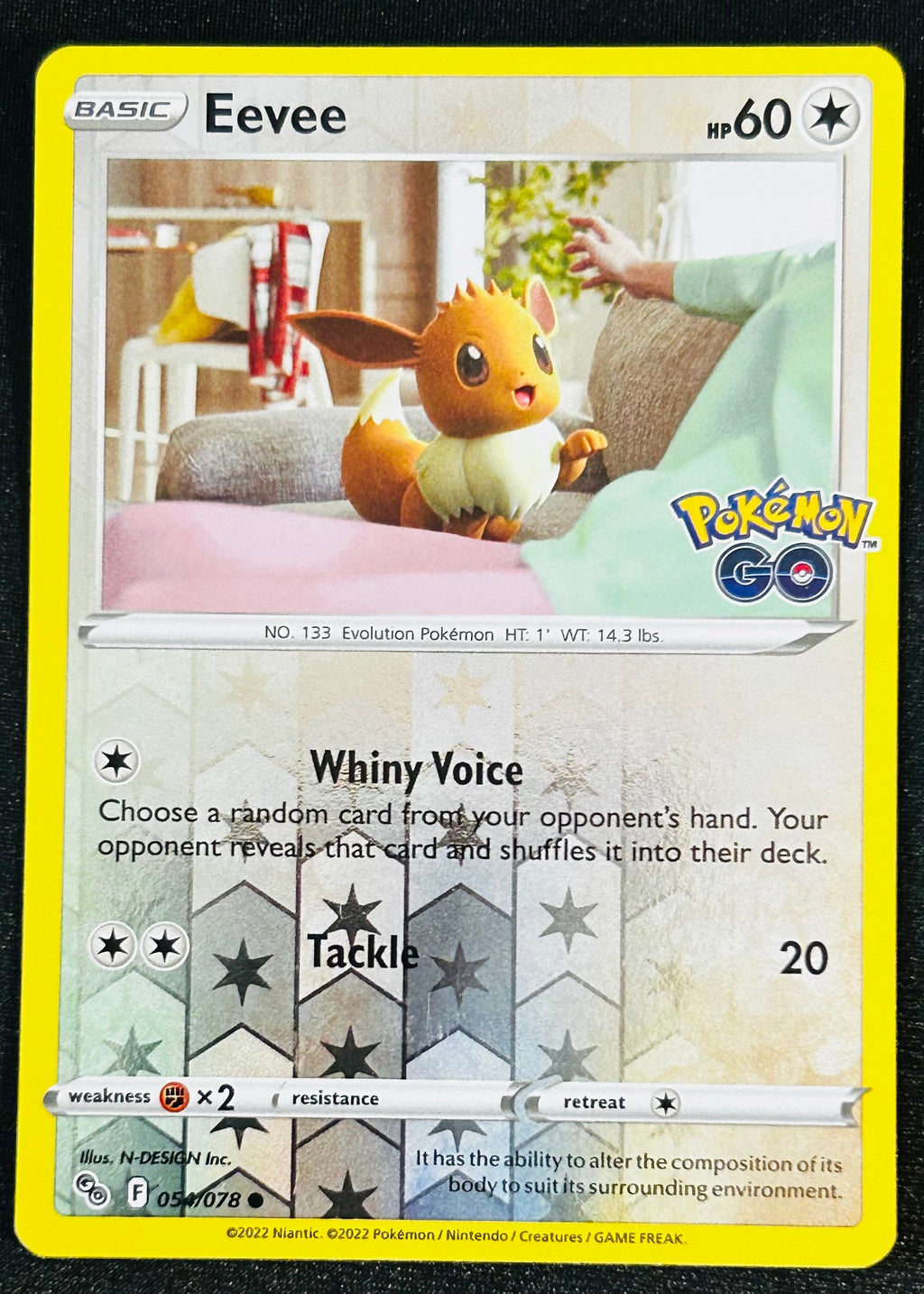 Eevee 054 Reverse Holo Pokemon Go