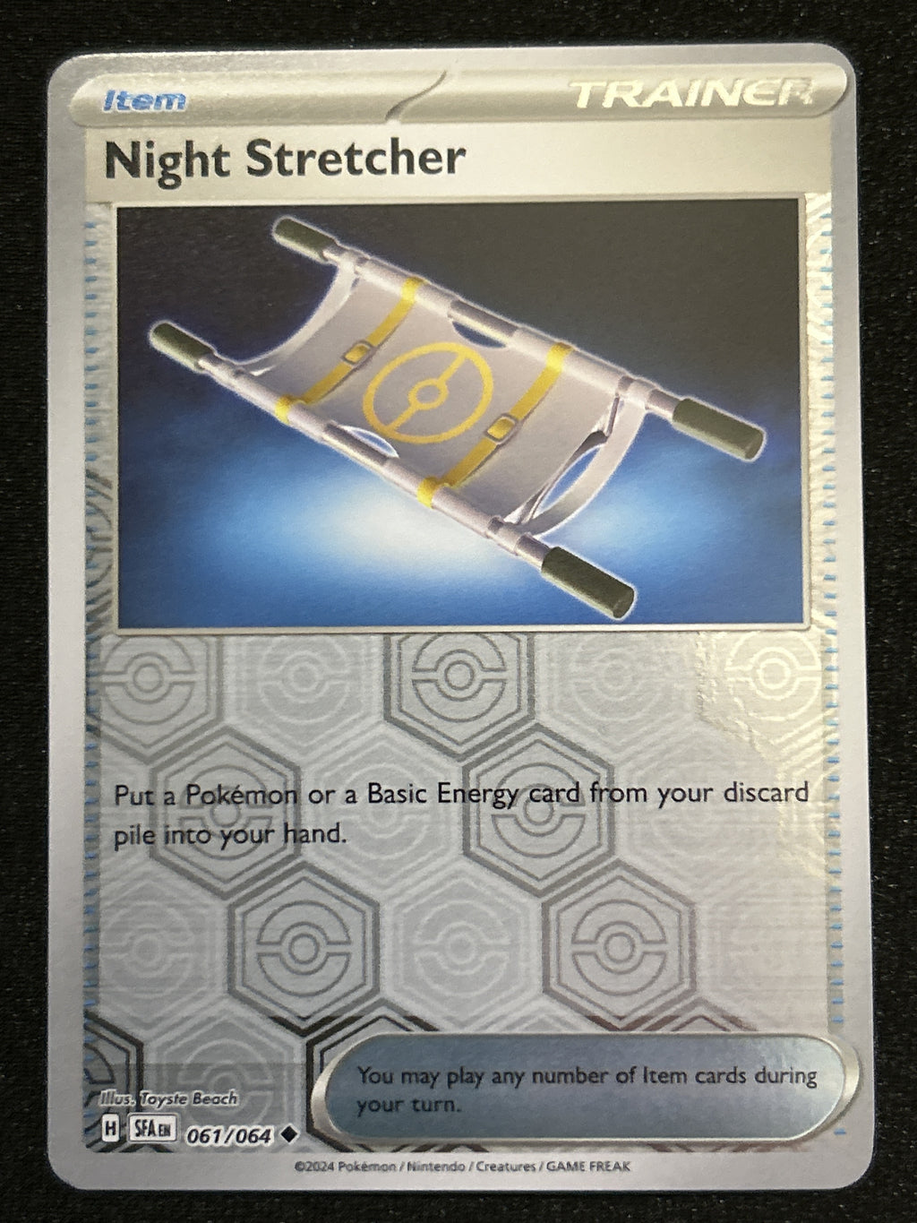 Night Stretcher 061 Reverse Holo Trainer Item Shrouded Fables front