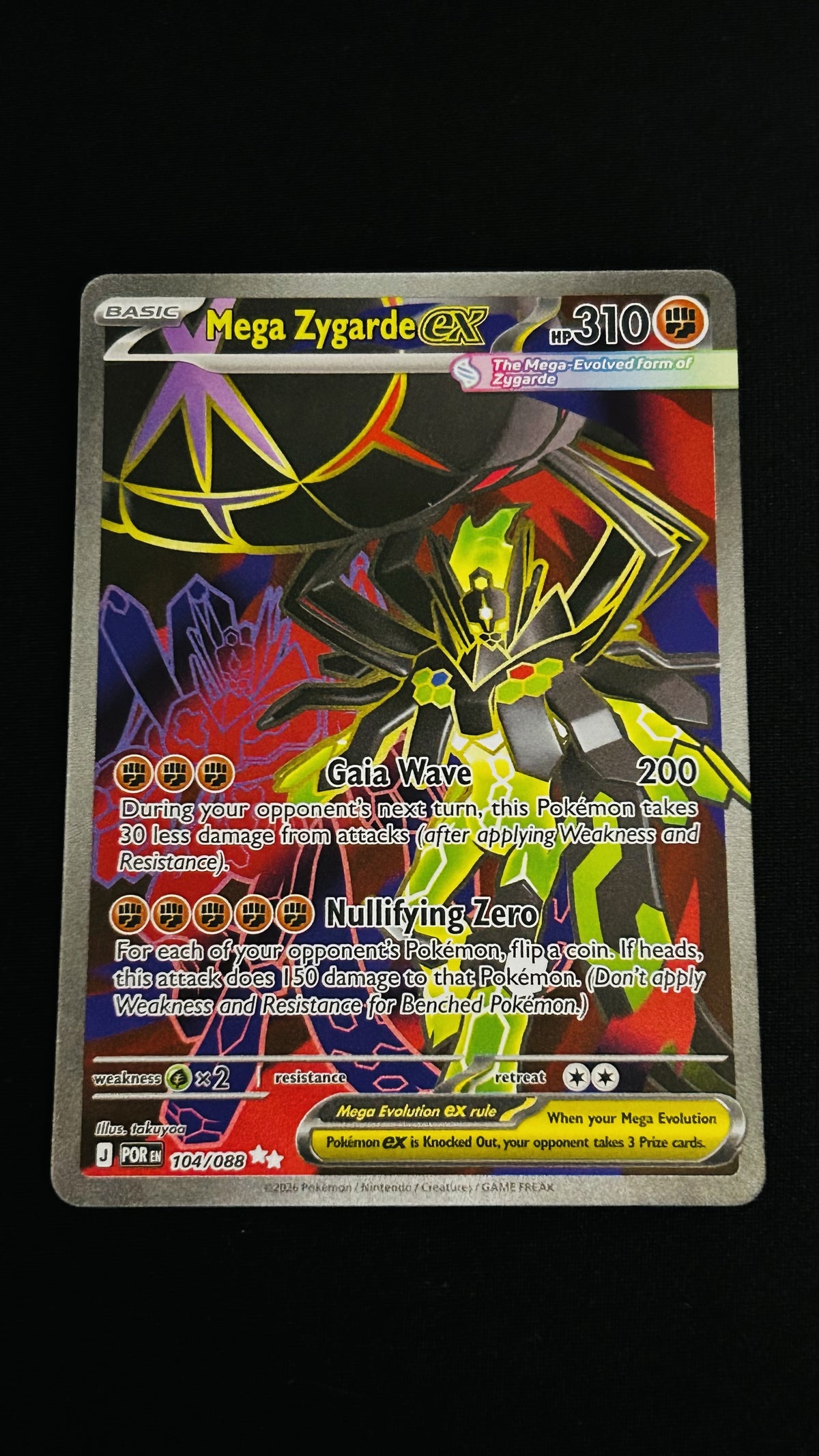Mega Zygarde EX 104 Holo Full Art ex Secret Rare Perfect Order front