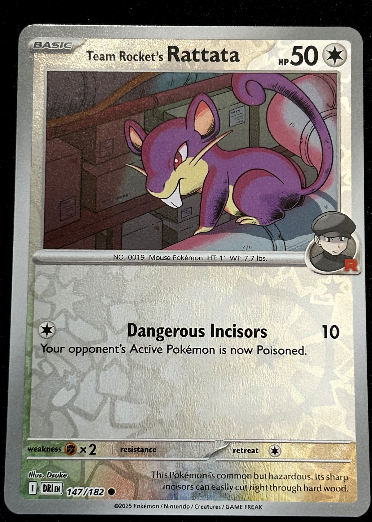 Team Rocket's Rattata 147 Reverse Holo Destined Rivals front