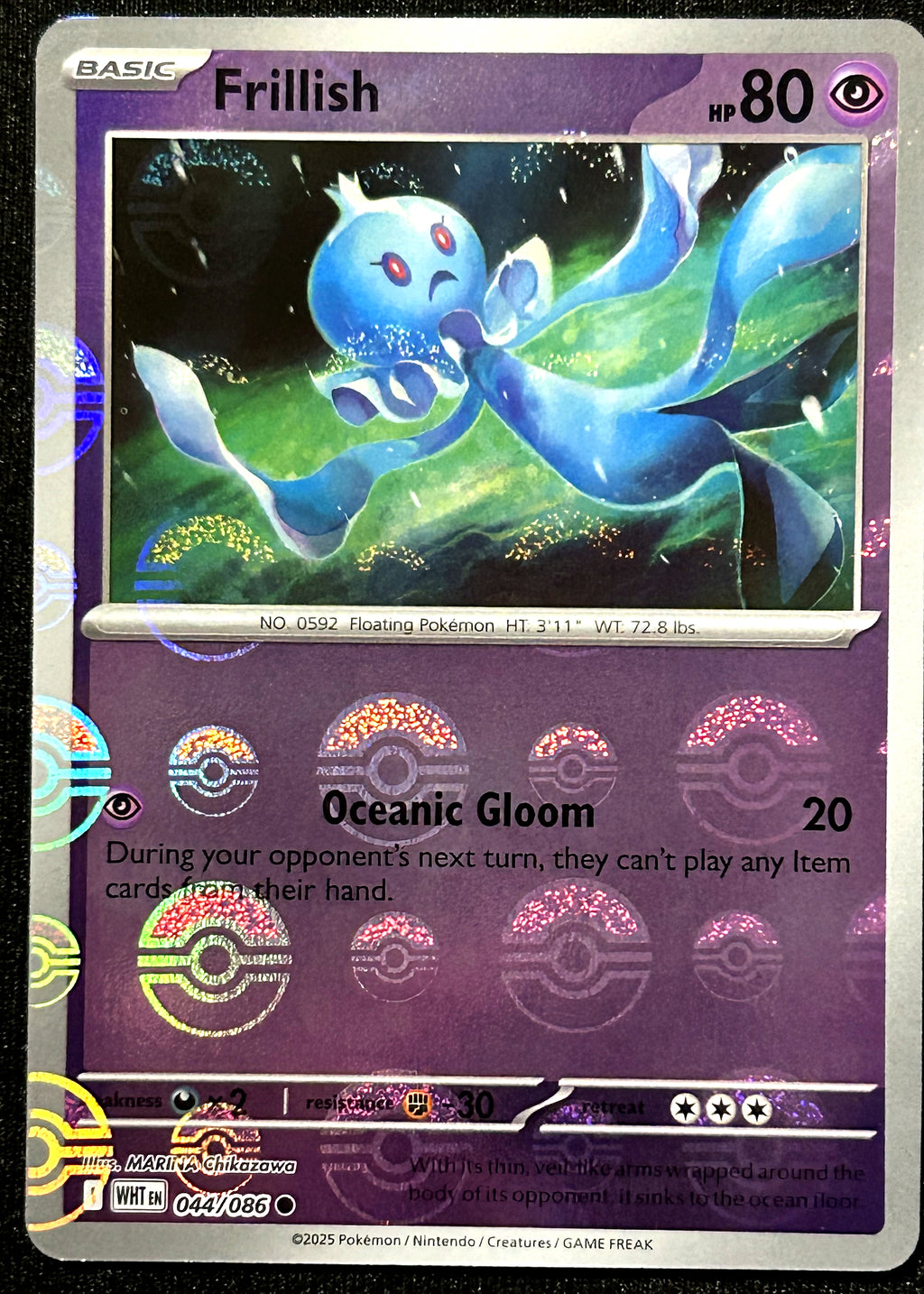 Frillish 044 Poké Ball Pattern White Flare front