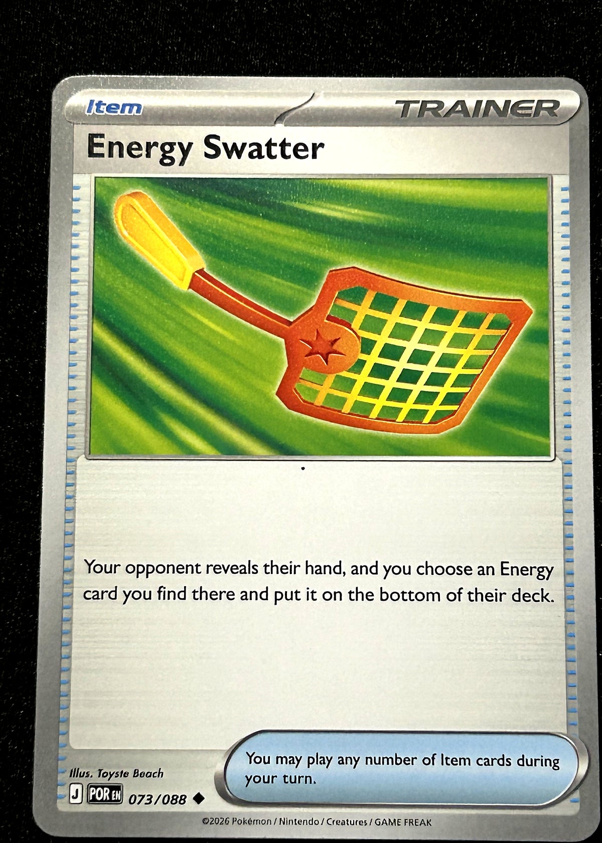 Energy Swatter 073 Non Holo Trainer Item Perfect Order front