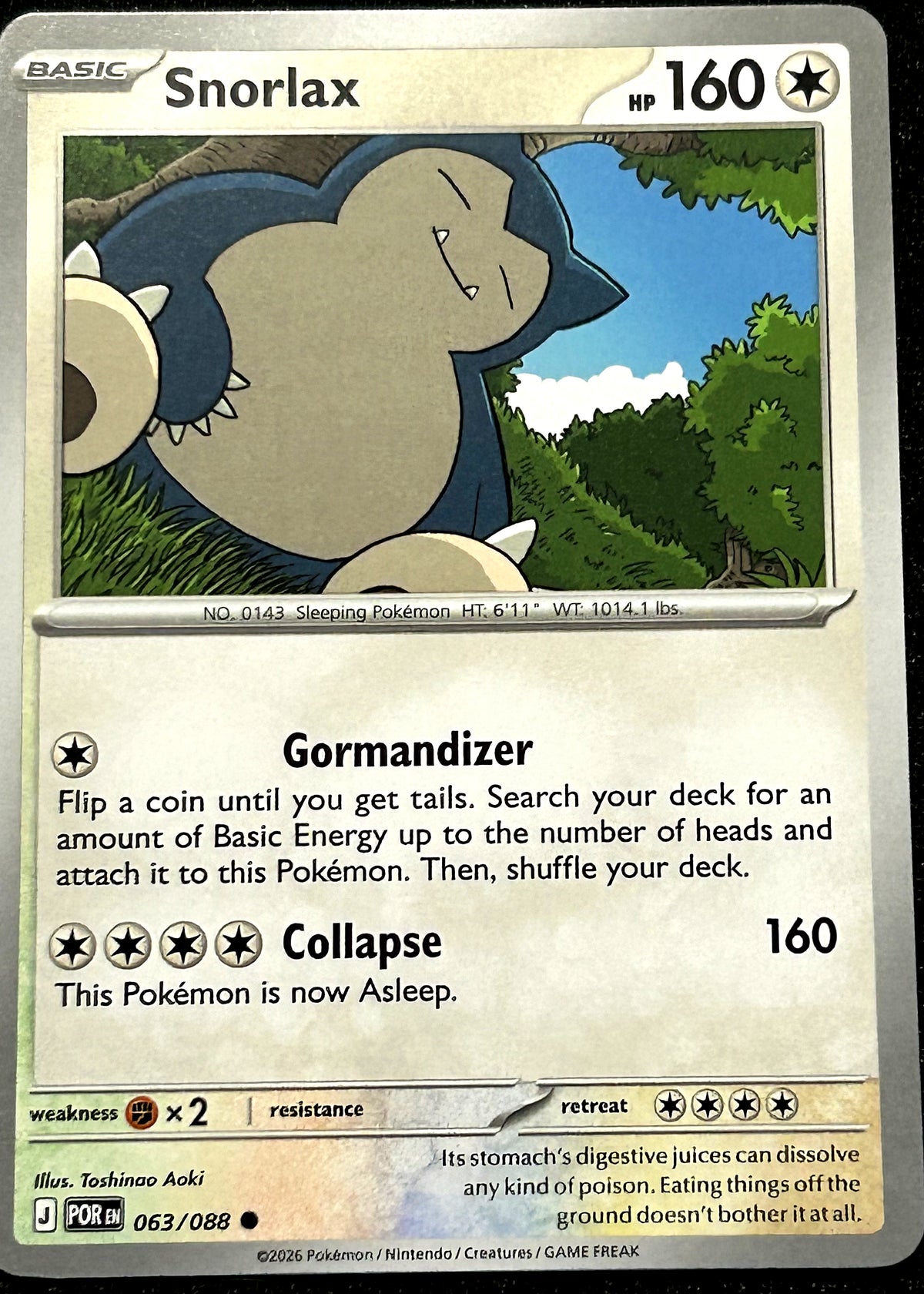 Snorlax 063 Non Holo Perfect Order front