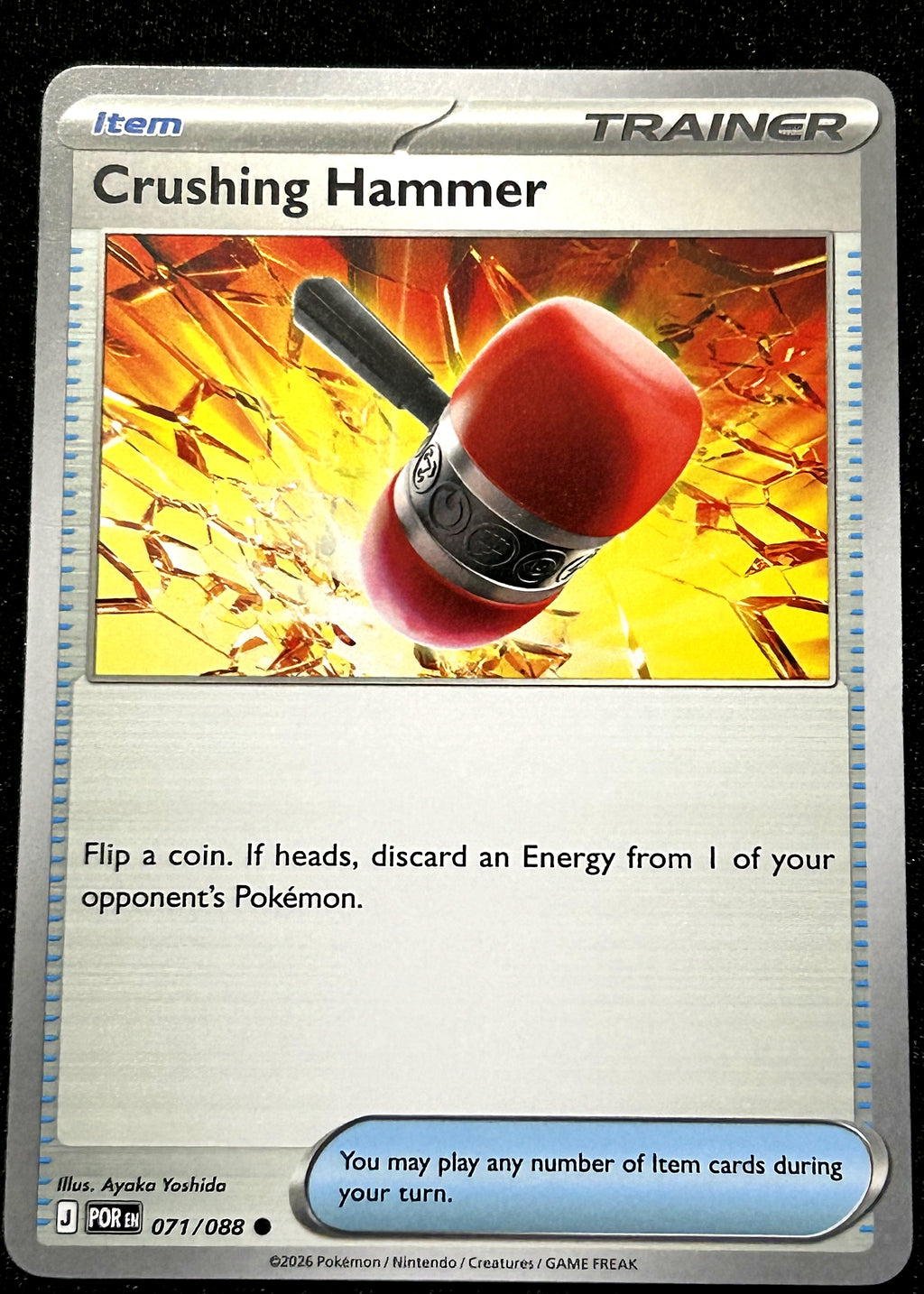 Crushing Hammer 071 Non Holo Trainer Item Item Perfect Order front