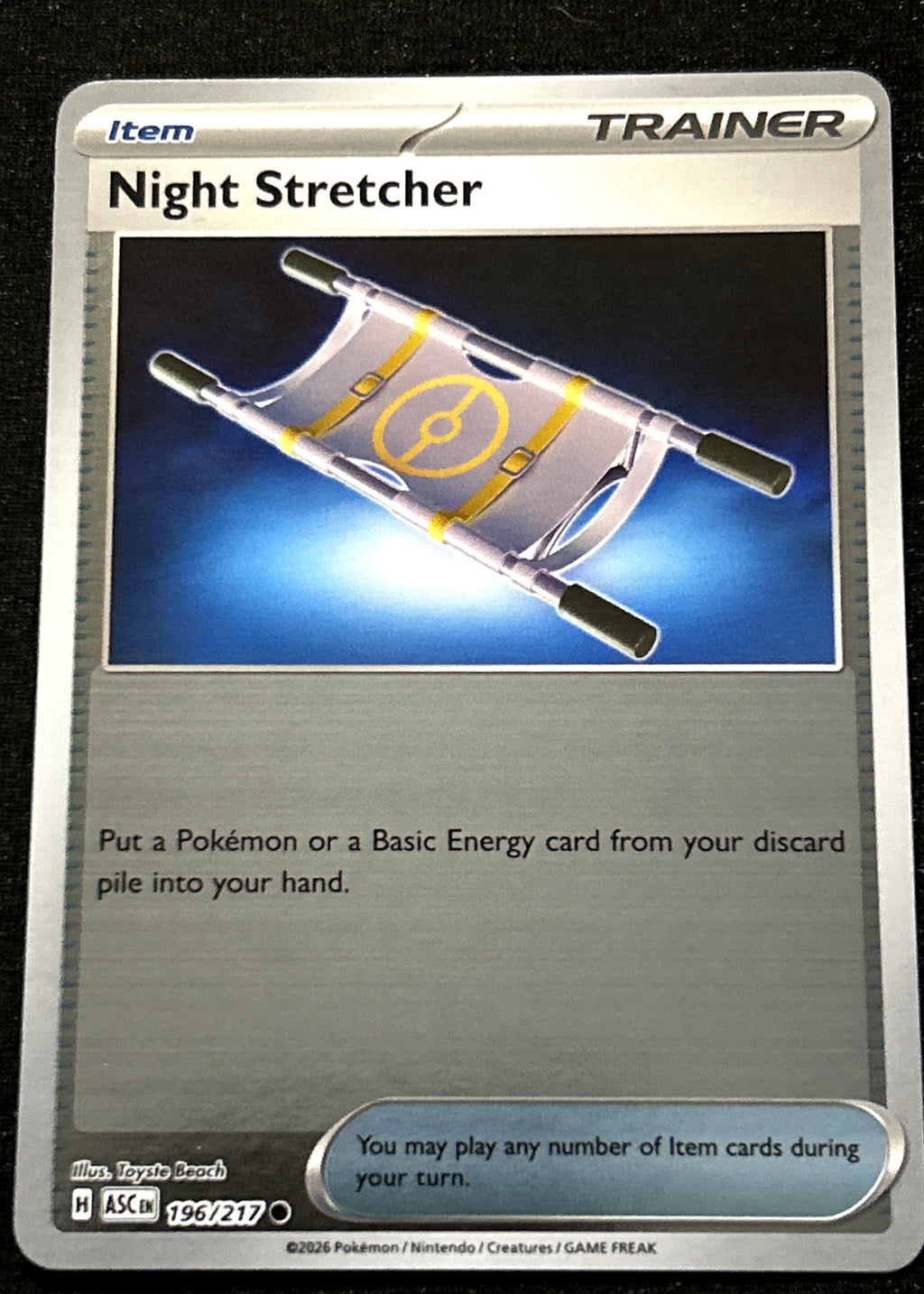 Night Stretcher 196 Reverse Holo Trainer Item Ascended Heroes front
